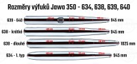 Výfuky Jawa 350 typ 638 dlhé (sada) - dovoz