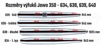 Výfuky Jawa 350 typ 638 krátke (sada) - dovoz