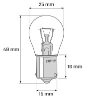 Žiarovka 12V 21W BaU15s - oranžová