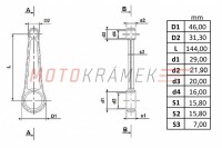 Ojnica úplná Jawa 350 Kýv. s klietkou D16 - CKR