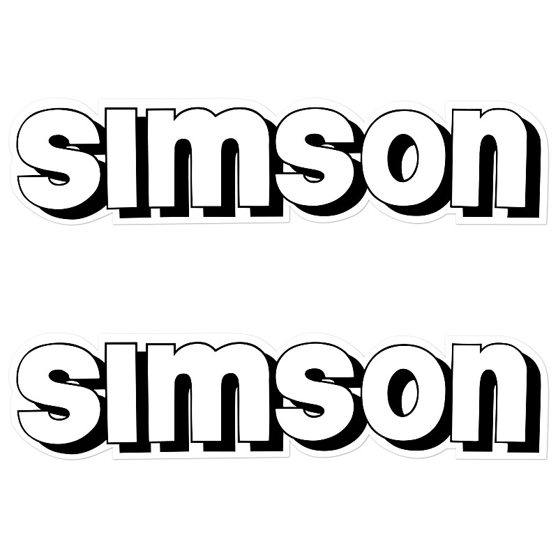 Samolepka Simson biela - 2ks