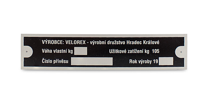 Štítok rámu Velorex Sidecar