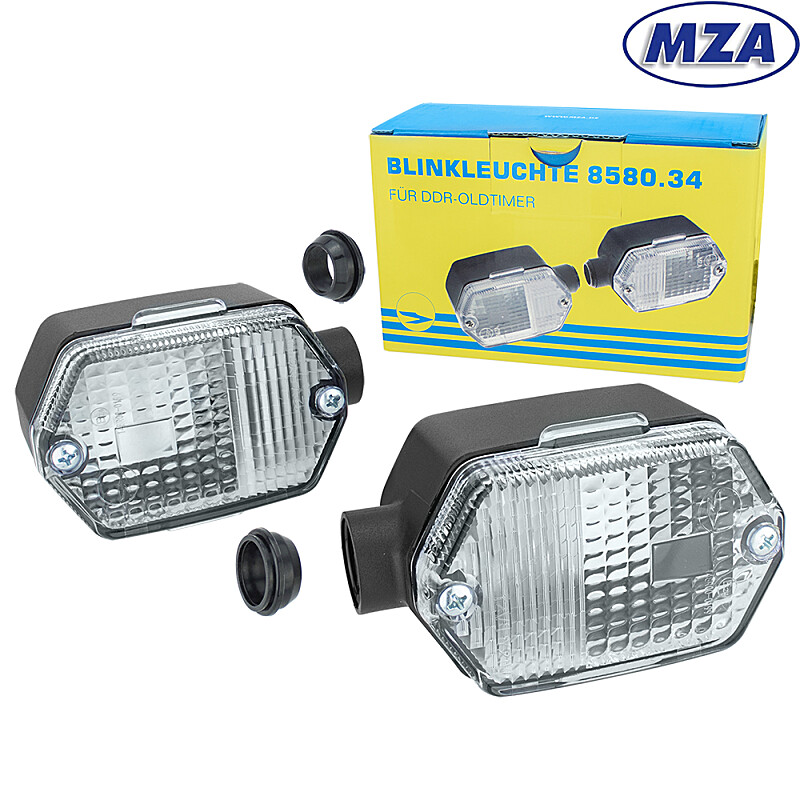 Súprava blinkrov Simson SR 50, MZ ETZ - číre - MZA