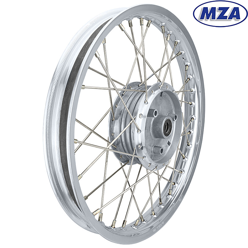 Koleso kompletný Simson S51 hliníkový ráfik 1,6 x 16 (lúč nerez) - MZA