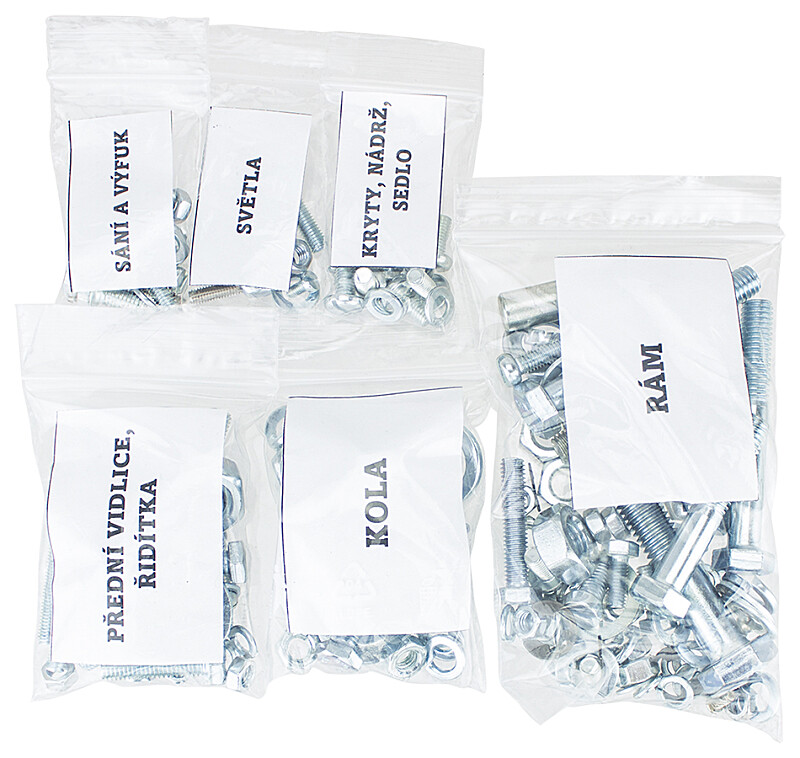 Sada skrutiek celý motocykel (bez motora) Babetta 207.500 - zinok