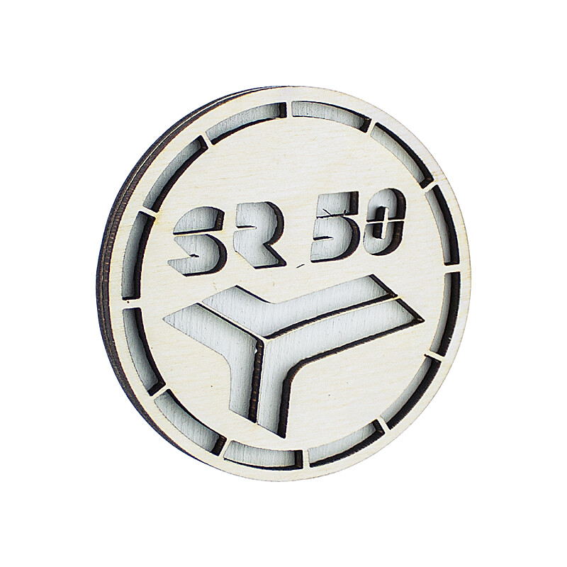 Drevená magnetka Simson SR50 - 6cm - biela