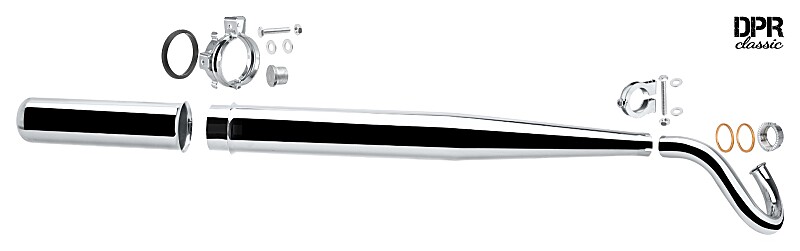 Výfuková súprava Simson S51, S60, S70 Enduro - štandard D28 DPR