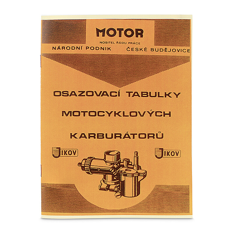 Osadzovacie tabuľky motocyklových karburátorov Jikov