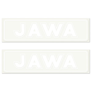 Samolepka Jawa - biela 14,5x4 - 2Ks