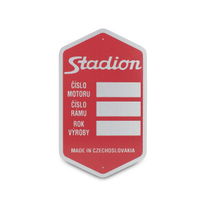Štítok rámu červený STADION
