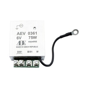 Regulátor dynama 6V/75W AEV s ukostrením ( - )