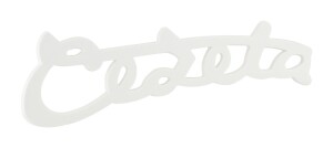 Nápis skúter Čezeta plast - biela