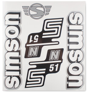 Sada samolepiek Simson S51 N - biela