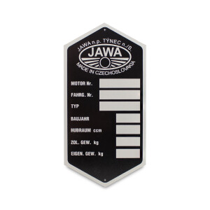 Štítok rámu Jawa 250/350 Panelka - Nemecky