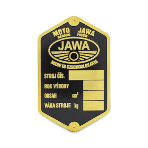 Štítok rámu Jawa 250/350 Pérák - mosadz leptaný