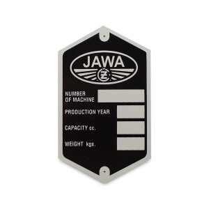 Štítok rámu Jawa 250/350 Pérák - Anglický typ.č 2