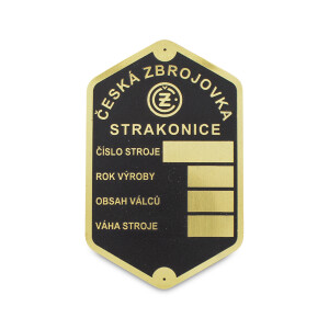 Štítok rámu ČZ 125/150 C - mosadz leptaný