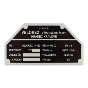 Štítok rámu Velorex 350 1970-1979 (77)