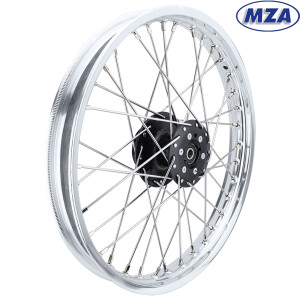 Bicykel kompletný Simson hliníkový ráfik 1,5 x16 (lúč nerez) čierny stred pre kotúčovú brzdu - MZA