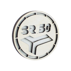 Drevená magnetka Simson SR50 - 6cm - biela