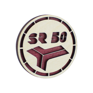 Drevená magnetka Simson SR50 - 6cm - červená