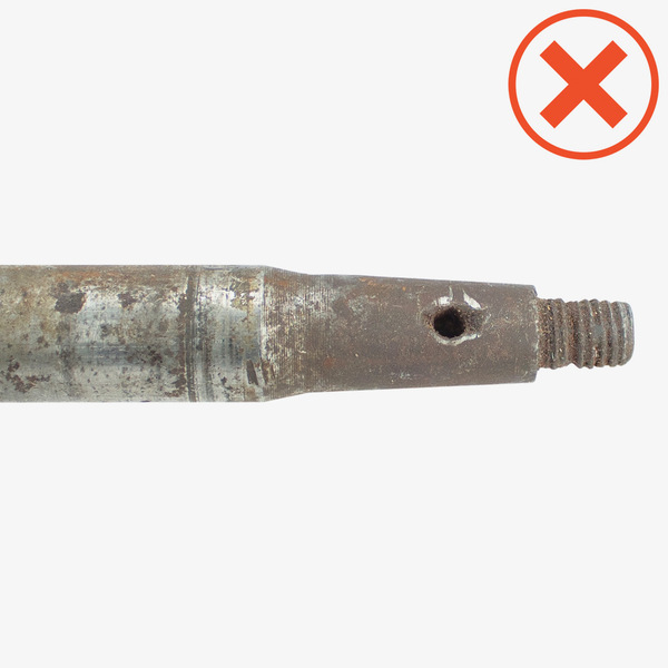 Poškodená drážka pre&nbsp;klin