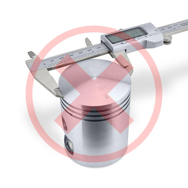 Nesprávne meranie piestu